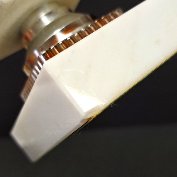 Mid-Century aeronautic trophy on a Carrera marble base with metal aircraft - Picture 10 of 11